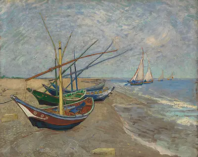 Fischerboote am Strand von Saintes-Maries Vincent van Gogh